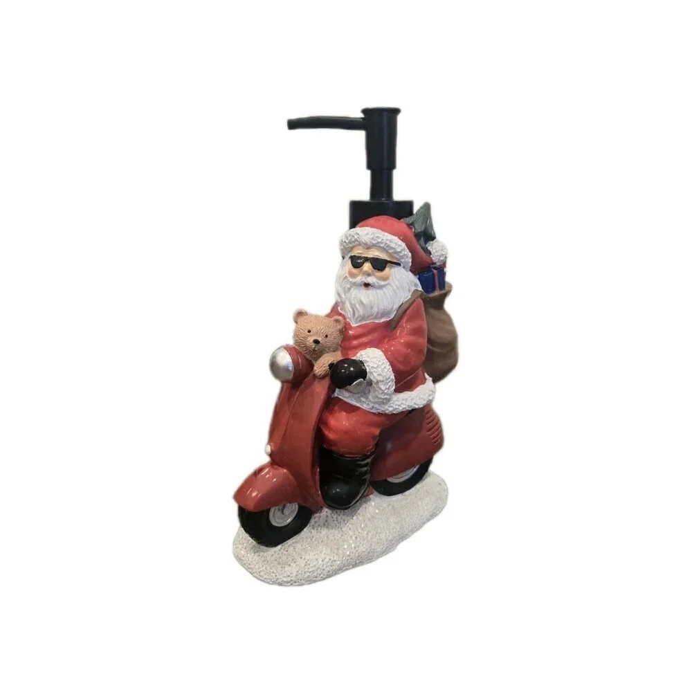 New Christmas Funny Santa Claus Riding Vespa Scooter Soap Dispenser Decoration